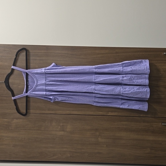 Anthropologie Sundry Tiered Mini Dress Periwinkle Violet - Size 1 (small) - Picture 3 of 14